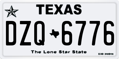 TX license plate DZQ6776