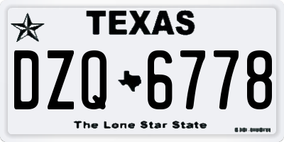 TX license plate DZQ6778