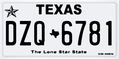 TX license plate DZQ6781
