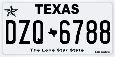 TX license plate DZQ6788