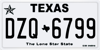TX license plate DZQ6799