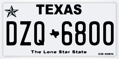 TX license plate DZQ6800