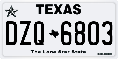 TX license plate DZQ6803