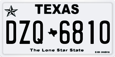TX license plate DZQ6810