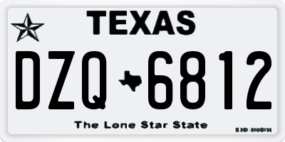 TX license plate DZQ6812