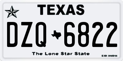 TX license plate DZQ6822
