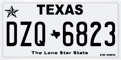 TX license plate DZQ6823