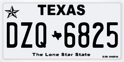 TX license plate DZQ6825