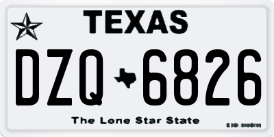TX license plate DZQ6826