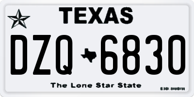 TX license plate DZQ6830