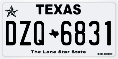 TX license plate DZQ6831