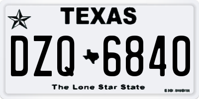 TX license plate DZQ6840
