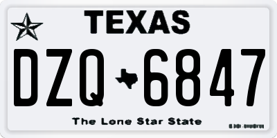 TX license plate DZQ6847