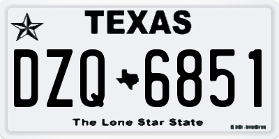 TX license plate DZQ6851