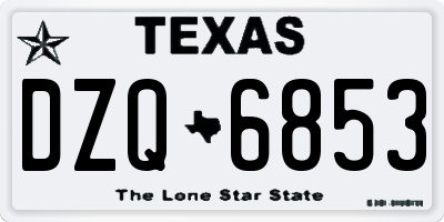 TX license plate DZQ6853