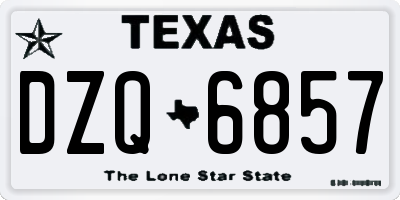 TX license plate DZQ6857
