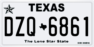 TX license plate DZQ6861