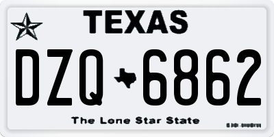TX license plate DZQ6862