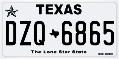 TX license plate DZQ6865