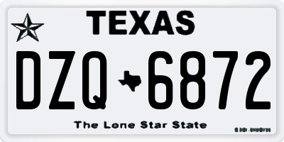 TX license plate DZQ6872