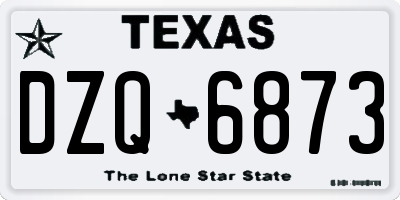 TX license plate DZQ6873