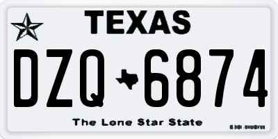 TX license plate DZQ6874
