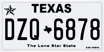 TX license plate DZQ6878
