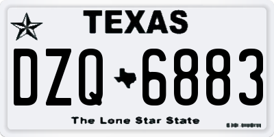 TX license plate DZQ6883