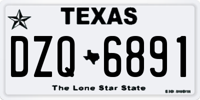 TX license plate DZQ6891