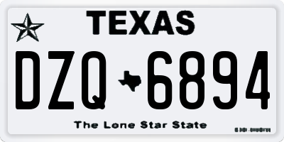 TX license plate DZQ6894