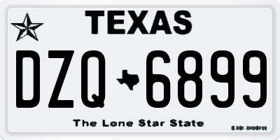TX license plate DZQ6899