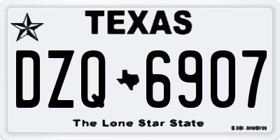 TX license plate DZQ6907