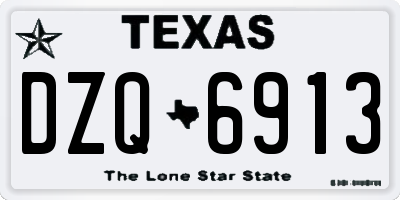 TX license plate DZQ6913