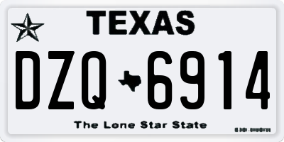 TX license plate DZQ6914
