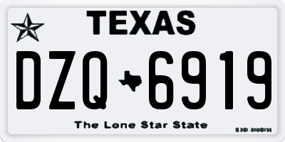 TX license plate DZQ6919