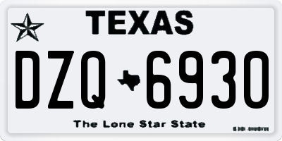 TX license plate DZQ6930