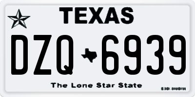 TX license plate DZQ6939
