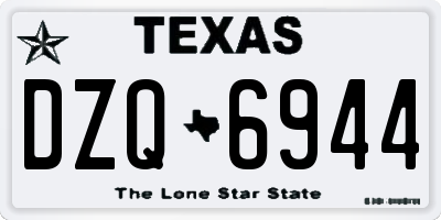 TX license plate DZQ6944