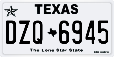 TX license plate DZQ6945