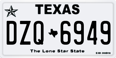 TX license plate DZQ6949