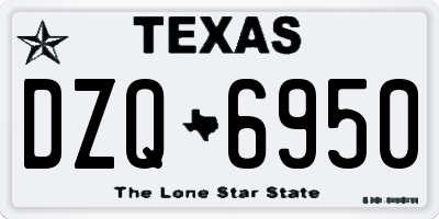 TX license plate DZQ6950