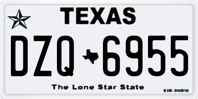 TX license plate DZQ6955