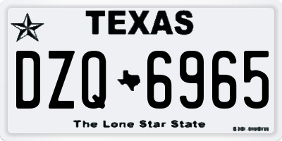 TX license plate DZQ6965