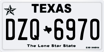 TX license plate DZQ6970