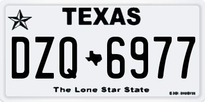TX license plate DZQ6977