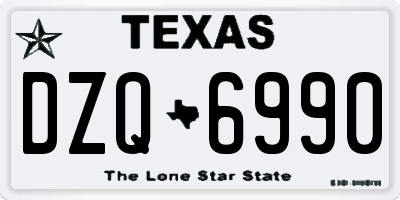 TX license plate DZQ6990