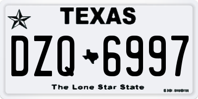 TX license plate DZQ6997
