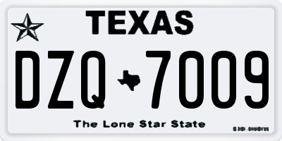 TX license plate DZQ7009