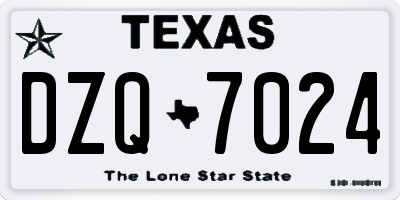 TX license plate DZQ7024