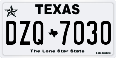 TX license plate DZQ7030